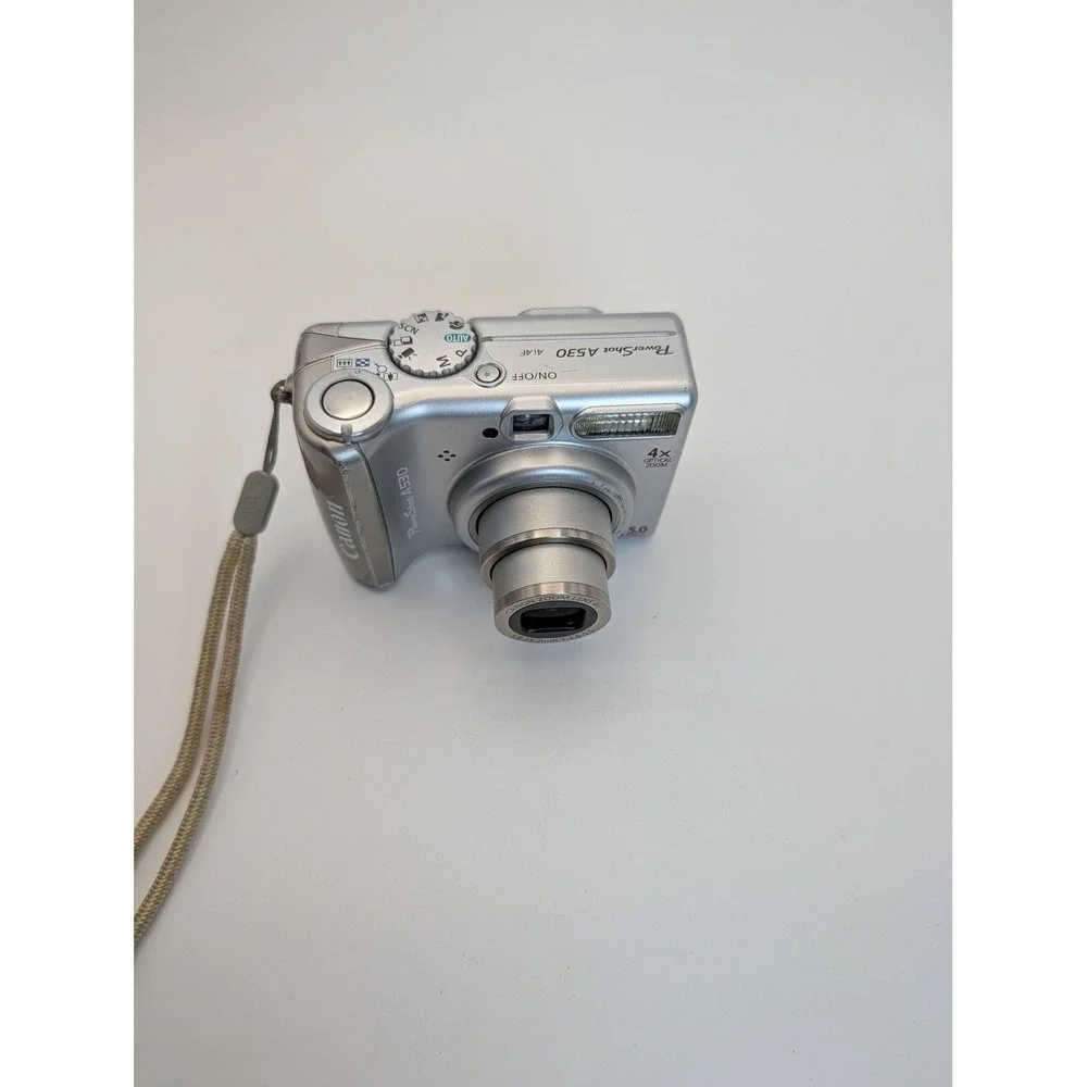 Canon PowerShot A530 5.0MP Digital Camera Silver 4x Zoom with Samsonite Case USB